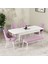 Hera Serisi Açılabilir Mdf Mutfak Salon Masa Takımı 4 Sandalye+1 Bench Beyaz 2