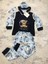 Kapüşonlu Kız Çocuk Polar Welsoft Pijama Takımı Göz Bandı ile Birlikte Bear 1