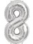 8 Rakamı Gümüş Folyo Balon 16 Inch 40 cm 1