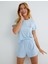 Şortlu Pijama Takımı Kısa Kollu Fitilli Nakışlı 2