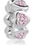 Gümüş S925 Damgalı Pembe Taşlı Kalp Şeritli Charm 1