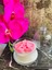 Pembe Orkideli Dekoratif Çiçek Kokulu Mum/ Pink Orchid Flower Scented Candle 2