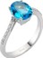 Pırlanta ve Oval Mavi Topaz Taşlı Yüzük 0417R0155 1