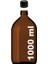 1000 cc Amber Ecza Siyah Kilitli Kapaklı Kahverengi Yuvarlak Cam Şişe 1000 ml Ecza Şişesi 1 Adet 1