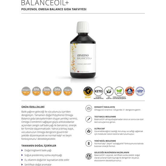 Zinzino Balanceoil + Omega 3 & Omega 9 & Vitamin D 300 ml Fiyatı
