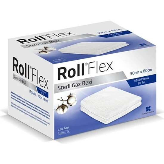 Roll  Flex Steril Gazlı Bez 30 cm x 80 cm 150 Adet