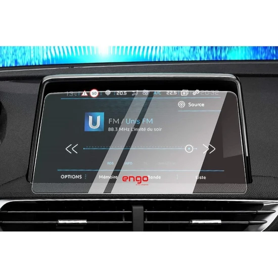 Engo Peugeot 3008 Allure Navigasyon Ekran Koruyucu Şeffaf Nano 2017 2023