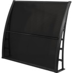 Gardenplast Lupın Siyah Kapı Pencere Üstü Sundurma 105X120 Polikarbonat Malzeme ile Dayanıklı