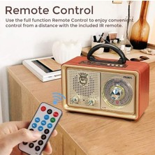 Coverzone Retro Radyo Taşınabilir Bluetooth Speaker ve Hoparlör Kumandalı Klasik Antika Tarzı Iç ve Dış Mekan Multiband USB Girişli Dekoratif Klasik Radyo CV-1101BT