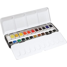 Daler Rowney Aquafine Metal Suluboya Seti 24'lü Yarım Tablet
