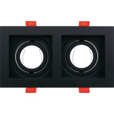 Hero Led Marbella Ikili Kare Siyah Dekoratif Spot Kasası