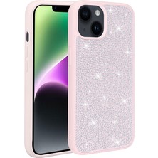 Gpack Apple iPhone 14 Kılıf Diamond Parlak Taşlı Ston Kapak Silikon Pembe