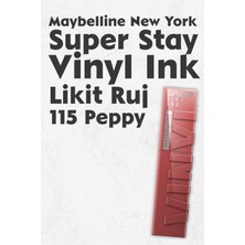 Maybelline New York Super Stay Vinyl Ink Likit Ruj 115 Peppy