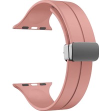 Case Street Apple Watch 7 45MM Kordon Ayalanabilir Mıknatıslı Mat Silikon KRD84 Bronz