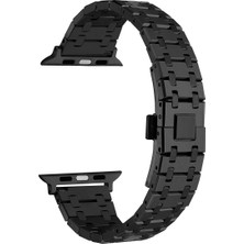 Smcase Apple Watch Ultra Armband Kordon Şerit Dizayn Mat Görünüm Metal KRD83 Siyah