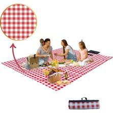 Okavango Kırmızı Pati Kare Masa Örtüsü, Piknik Örtüsü, Kalsik Masa Örtüsü, Kamp Örtüsü 150CM-200CM