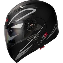 Ncr Çene Açılır Kask Vizörlü Siyah-Beyaz Xl Beden Ece Belgeli