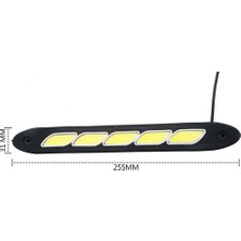 Hubstein Ayarlanabilir Esnek 5 Cob LED Su Geçirmez Gündüz Ledi Beyaz Drl Farı Dc 12V