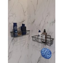 Suntel Banyo ve Mutfak Aksesuarları Yapışkanlı Kancalı 2 Adet Set Banyo Rafı SV401ST