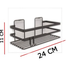 Suntel Banyo ve Mutfak Aksesuarları Yapışkanlı Kancalı 2 Adet Set Banyo Rafı SB04SY
