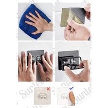 Suntel Banyo ve Mutfak Aksesuarları Yapışkanlı Kancalı 2 Adet Set Banyo Rafı SB04SY