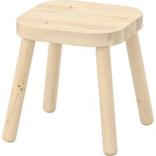 IKEA Çocuk Taburesi, Huş-Masif Ahşap Meridyendukkan 24X24 cm Çocuk Oyun Masa Sandalyesi
