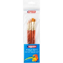 Bigpoint 985 Serisi Sentetik Kıl Yuvarlak ve Kesik Uçlu Fırça Seti 5'li Blister