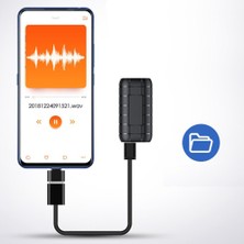 Teknospy Mini Sese Duyarlı Kayıt Cihazı 500 Saat Ses Kadı Profesyonel Kulaklıkla Dinleme 128 GB Kart Destek