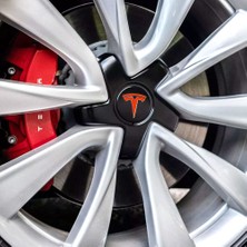 Ipg Tesla Model 3 Özel Kesim Logo Seti - Direksiyon Ön Arka Jantlar ve Sensörler Için 9'lu Tesla Logo Sticker Seri