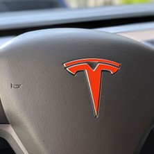 Ipg Tesla Model 3 Özel Kesim Logo Seti - Direksiyon Ön Arka Jantlar ve Sensörler Için 9'lu Tesla Logo Sticker Seri