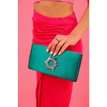 Nemesis Shoes Sumka Kadın Abiye El Çantası Yeşil Saten