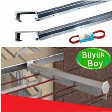 Özdemak ASVERA Balkon Çamaşır Kurutmalık Askılığı Kare Küpeşte Balkon Askısı 80x30 Mm