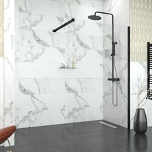 Tekno Duşakabin Black  Tetra 6mm Şeffaf Cam Seperatör Duşakabin