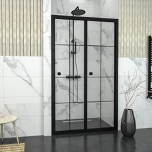 Tekno Duşakabin Black Corina Karolajlı Şeffaf Cam Akordion Duşakabin