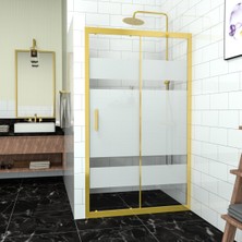 Tekno Duşakabin Gold Capello 6mm Kumlama Cam 1 Sabit 1 Sürgü Iki Duvar Arası Duşakabin