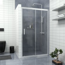 Tekno Duşakabin Silver  Capello 6mm Şeffaf Cam 1 Sabit 1 Sürgü Iki Duvar Arası Duşakabin