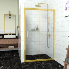Tekno Duşakabin Gold Capello 6mm Şeffaf Cam 1 Sabit 1 Sürgü Iki Duvar Arası Duşakabin