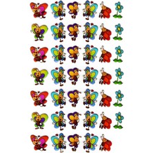Limmy Sticker Kabartmalı A4 Boyutunda Stiker Defter, Planlayıcı ETIKET-(LIM227) - Sevimli Kelebekler