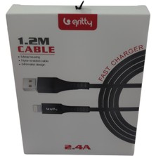 Gritty 1.2m Metal Kablo 2.4A Lightning