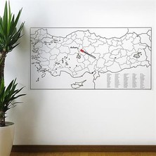 Durgunstore Yazılabilir Türkiye Haritası Manyetik Duvar Stickerı 110 x 56 cm