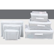 Nettrends Valiz Düzenleyici 6'lı Set Gri Çizgili