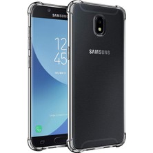 Kzy Samsung Galaxy J3 Pro ile Uyumlu Kapak Airbag Antishock Köşe Korumalı Şeffaf Silikon Kılıf