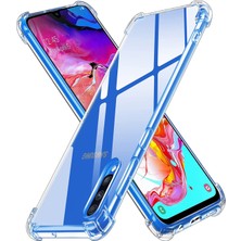 Kzy Samsung Galaxy A7 2018 ile Uyumlu Kapak Airbag Antishock Köşe Korumalı Şeffaf Silikon Kılıf