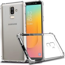 Kzy Samsung Galaxy A6 Plus 2018 ile Uyumlu Kapak Airbag Antishock Köşe Korumalı Şeffaf Silikon Kılıf