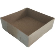SkyBox Asetat Kapaklı Kraft Hediyelik Kutu 8X8X3 Kraft Asetat Kutu 100 Adet