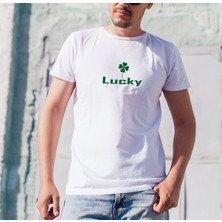 Prospettiva Erkek Beyaz Şanslı / Lucky Symbol T-Shırt