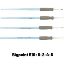 Bigpoint 510 Serisi Sentetik Kıl Akrilik Sap Yuvarlak Fırça 4'lü Set 0-2-4-6