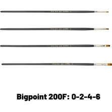 Bigpoint 200F Serisi Sentetik Kıl Düz Kesik Fırça 4'lü Set 0-2-4-6