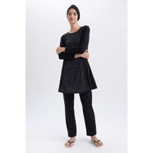 DeFacto Desenli 3'lü Burkini Tesettür Mayo Takım B0870AX23SM