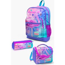 Coral High Kids Lavanta Pembe Flamingo Desenli 3’lü Okul Çanta Seti SET0123705